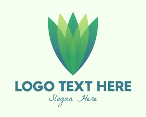 Green Gradient Eco Leaves logo