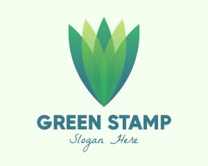 Green Gradient Eco Leaves logo design