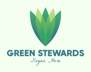 Green Gradient Eco Leaves logo design