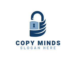 Blue Security Padlock Logo