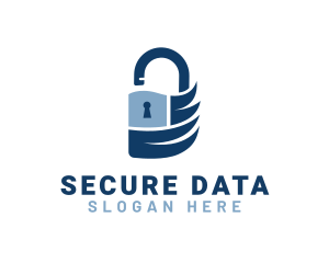 Blue Security Padlock logo