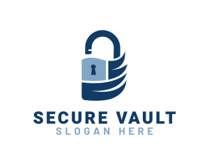 Blue Security Padlock logo design