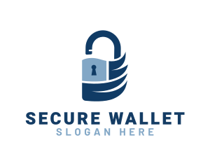 Blue Security Padlock logo design