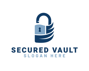 Blue Security Padlock logo design