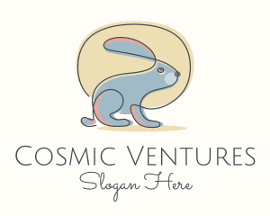 Moon Rabbit Monoline logo design