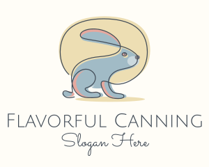 Moon Rabbit Monoline logo design