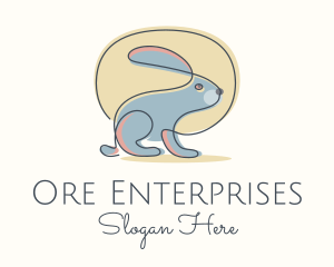 Moon Rabbit Monoline logo design