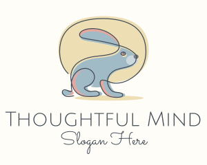 Moon Rabbit Monoline logo design