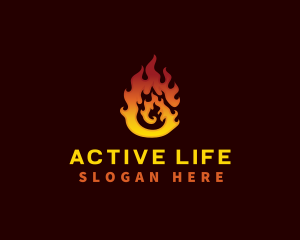 Hot Fire Flame  logo