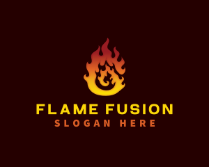 Hot Fire Flame  logo design