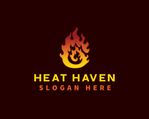 Hot Fire Flame  logo