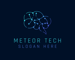 Tech Circuit Brain logo design