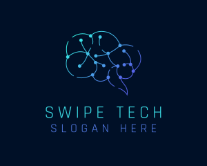 Tech Circuit Brain logo design