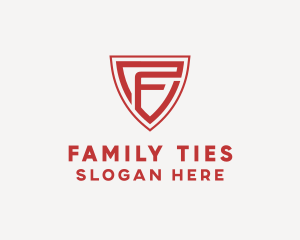 Red Security Shield Letter F logo design