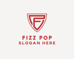 Red Security Shield Letter F logo design