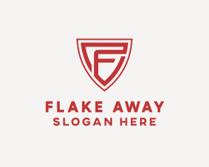 Red Security Shield Letter F logo design