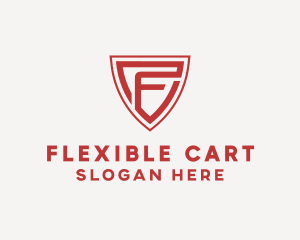 Red Security Shield Letter F logo design