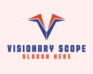 Aviation Sharp Letter V logo design