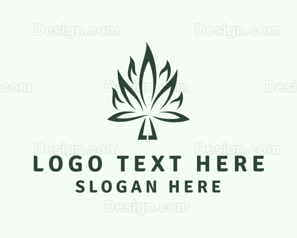 Weed Leaf Flame Logo