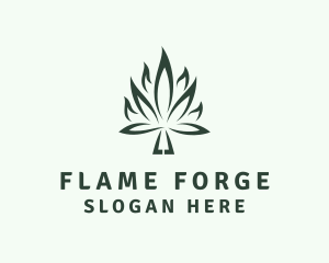 Weed Leaf Flame logo design