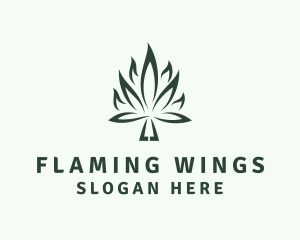 Weed Leaf Flame logo design