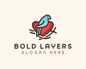 Bird Nest Heart logo design