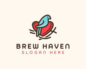 Bird Nest Heart logo design