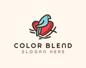 Bird Nest Heart logo design