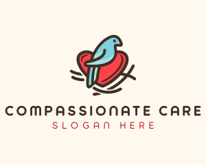 Bird Nest Heart logo design