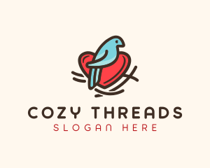 Bird Nest Heart logo design