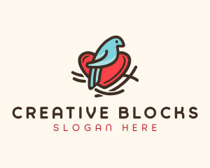 Bird Nest Heart logo design