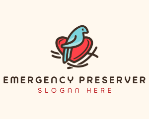 Bird Nest Heart logo design