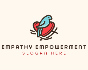 Bird Nest Heart logo design