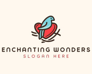 Bird Nest Heart logo design