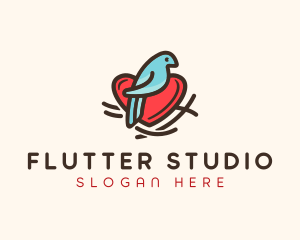 Bird Nest Heart logo design