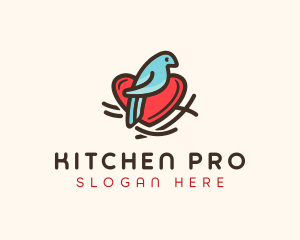 Bird Nest Heart logo design