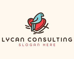 Bird Nest Heart logo design