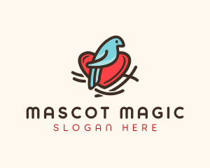 Bird Nest Heart logo design