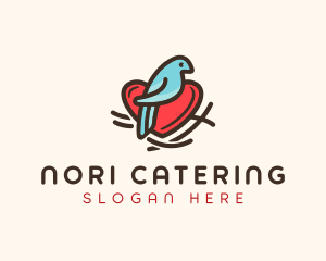 Bird Nest Heart logo design