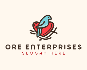 Bird Nest Heart logo design