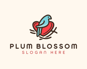 Bird Nest Heart logo design