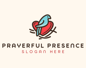 Bird Nest Heart logo design