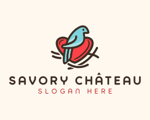 Bird Nest Heart logo design