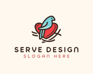 Bird Nest Heart logo design