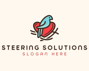 Bird Nest Heart logo design