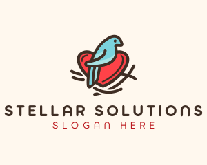 Bird Nest Heart logo design