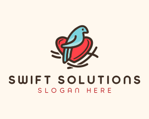 Bird Nest Heart logo design