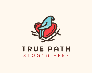 Bird Nest Heart logo design