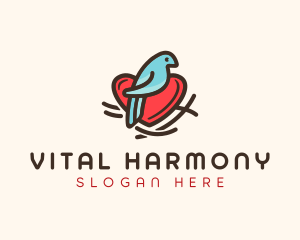 Bird Nest Heart logo design