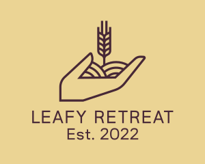 Wheat Farmer Hand  logo design